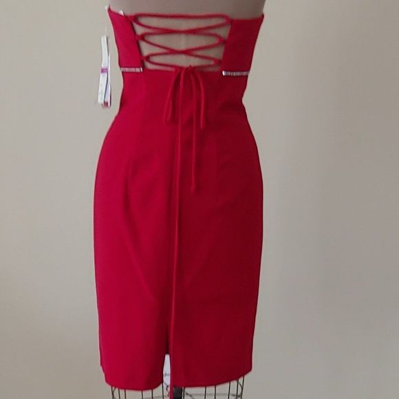 NWT Faviana Red Short Dress Style #4744 - Picture 4 of 4